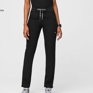 Figs High Waisted Yola Skinny Scrub Pants Black Medium